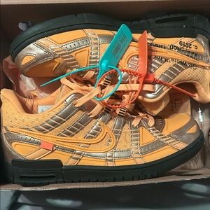 Nike Orange and Silver Sneakers